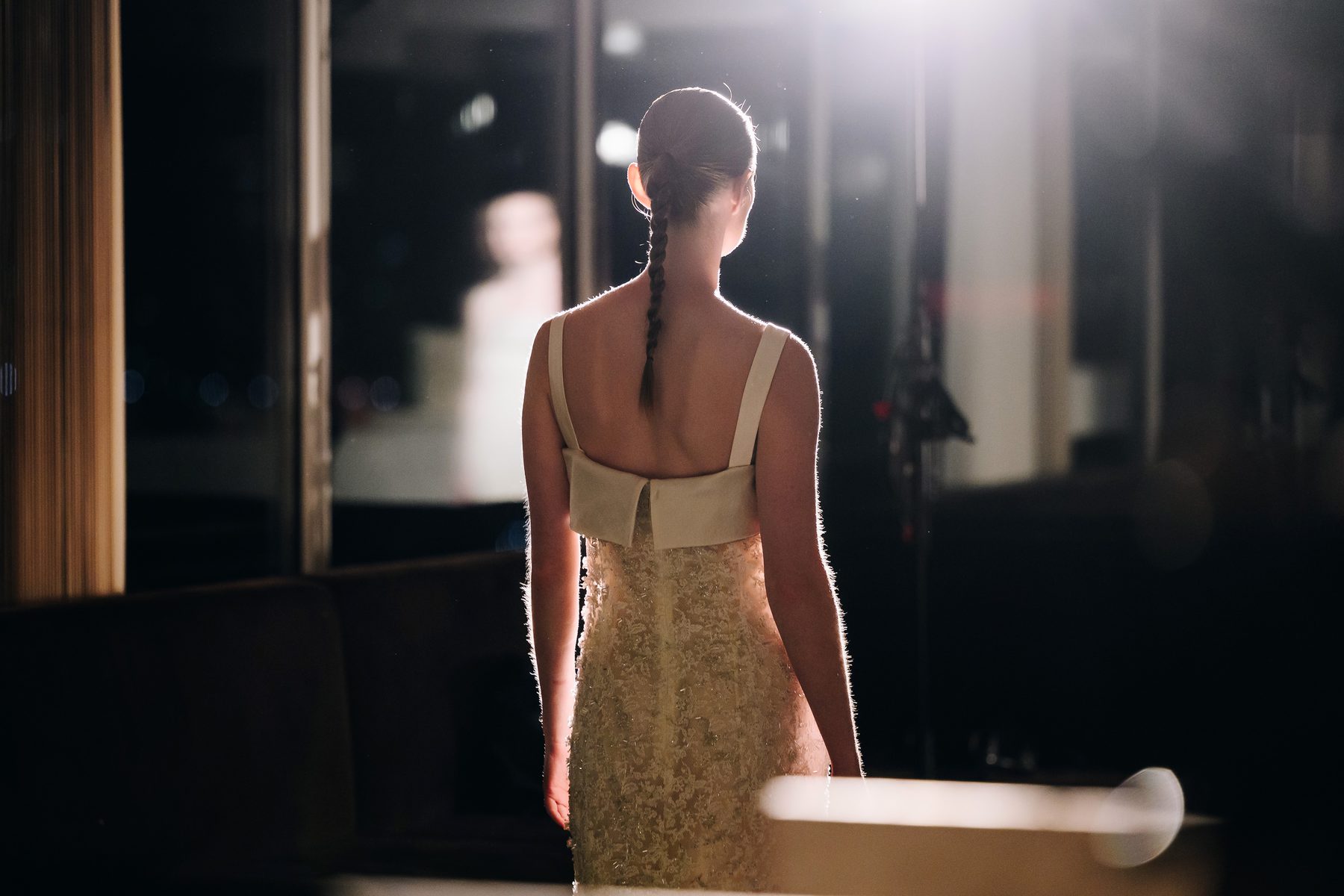 Jason Wu Spring/Summer 2027 presentation in New York, figures in low light